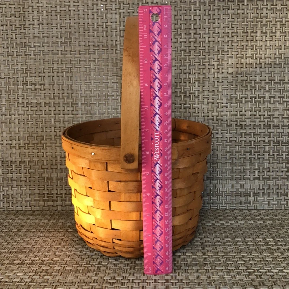 Longaberger 1995 Round Handle Basket With Domed Bottom